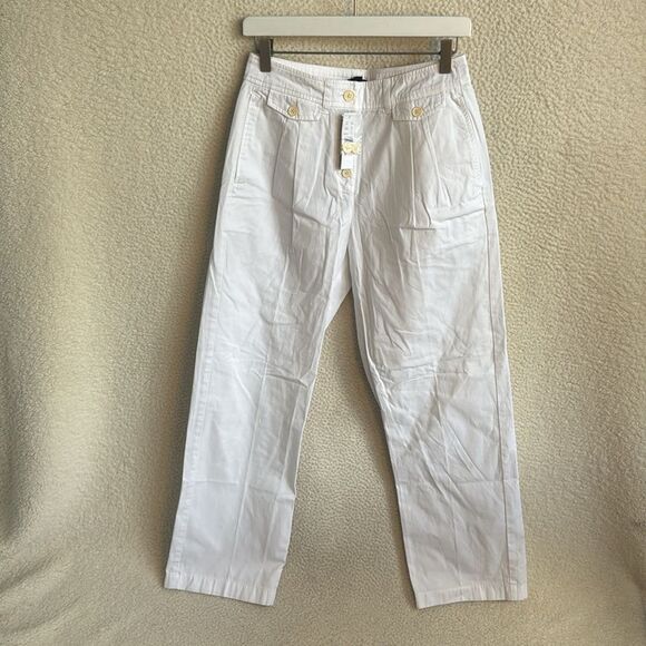 J Crew Pants Womens‎ Size 4P Chino White - Picture 1 of 8